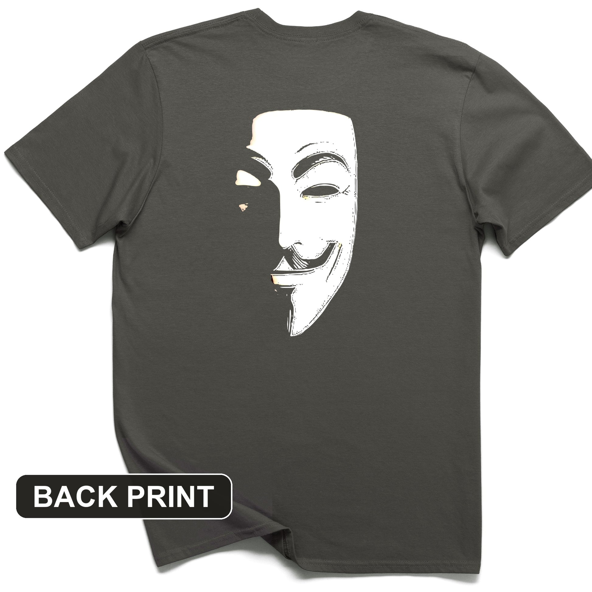 Guy Fawkes Mask Back Print T-Shirt