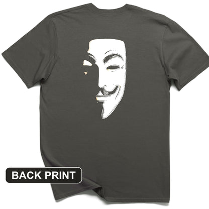 Guy Fawkes Mask Back Print T-Shirt
