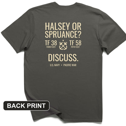 Halsey or Spruance Discuss Back Print T-Shirt