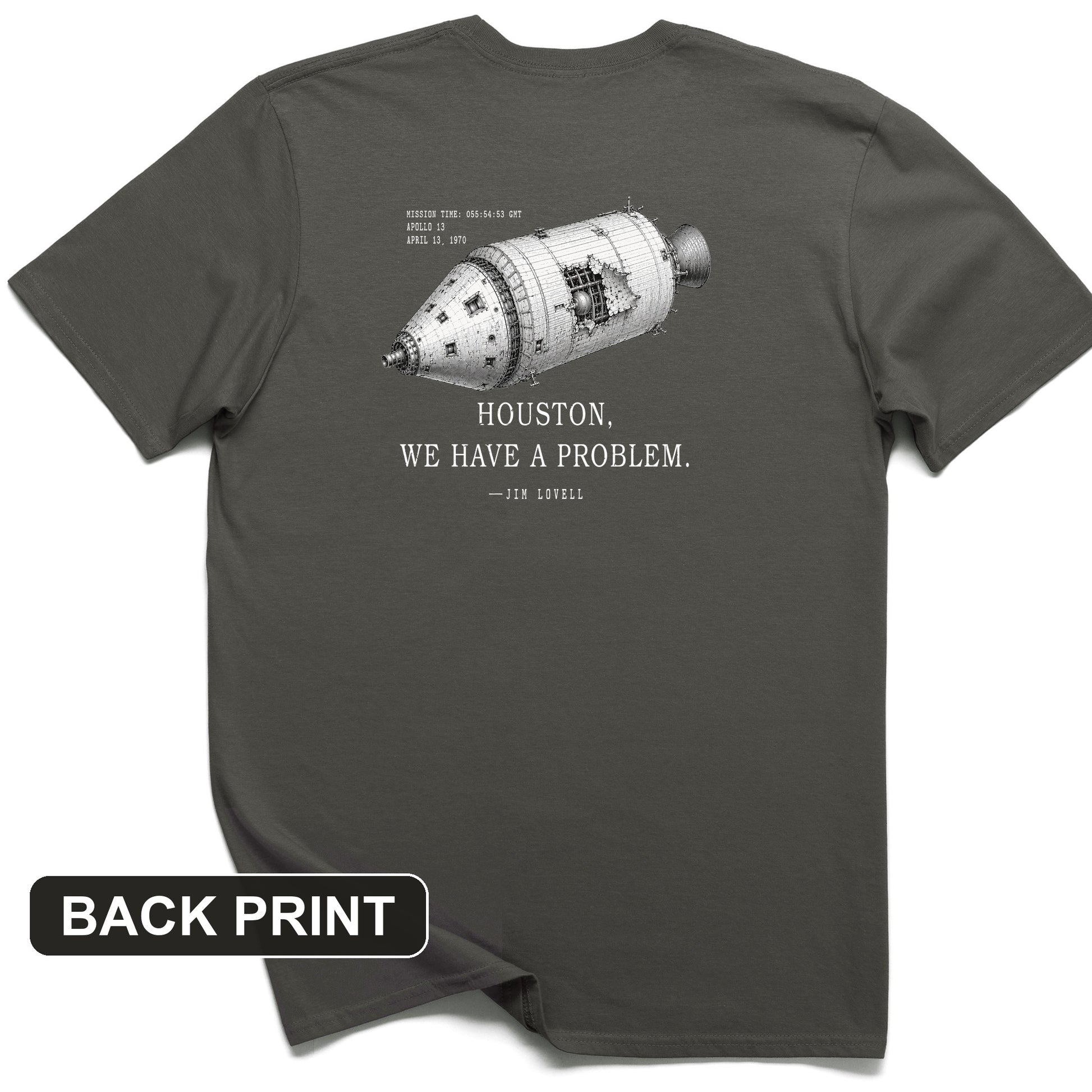 Houston We Have a Problem Back Print T-Shirt