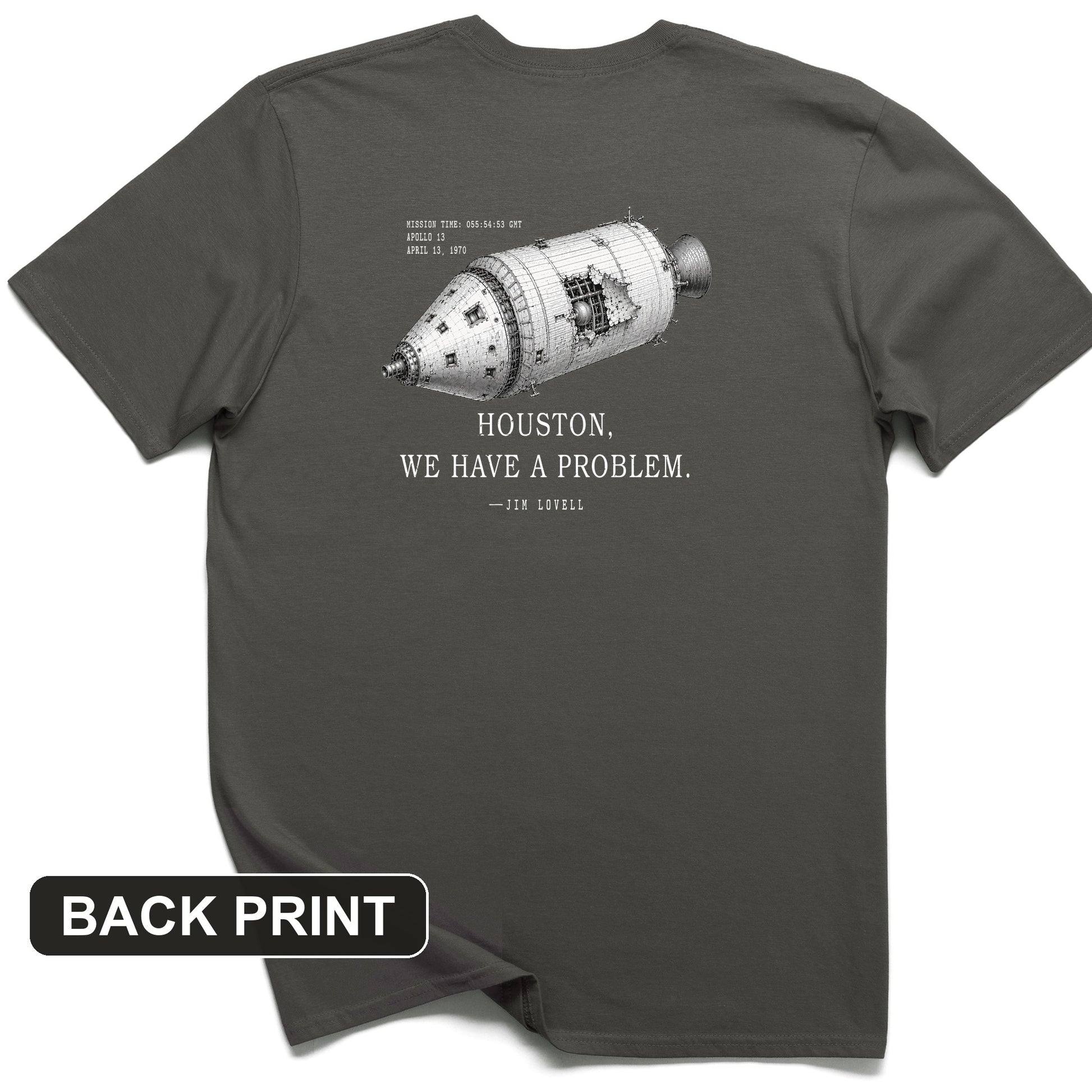Houston We Have a Problem Back Print T-Shirt