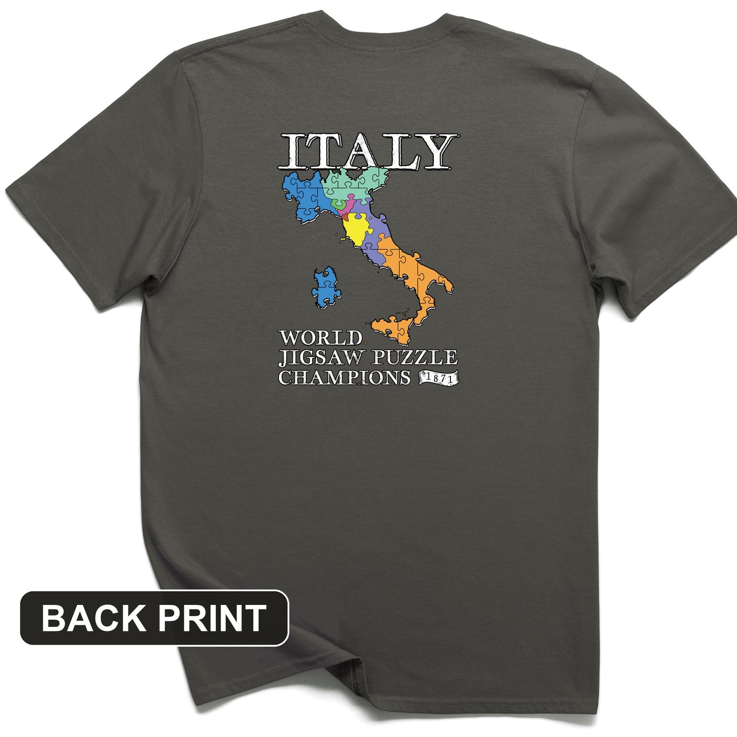 Italy Jigsaw Puzzle Back Print T-Shirt