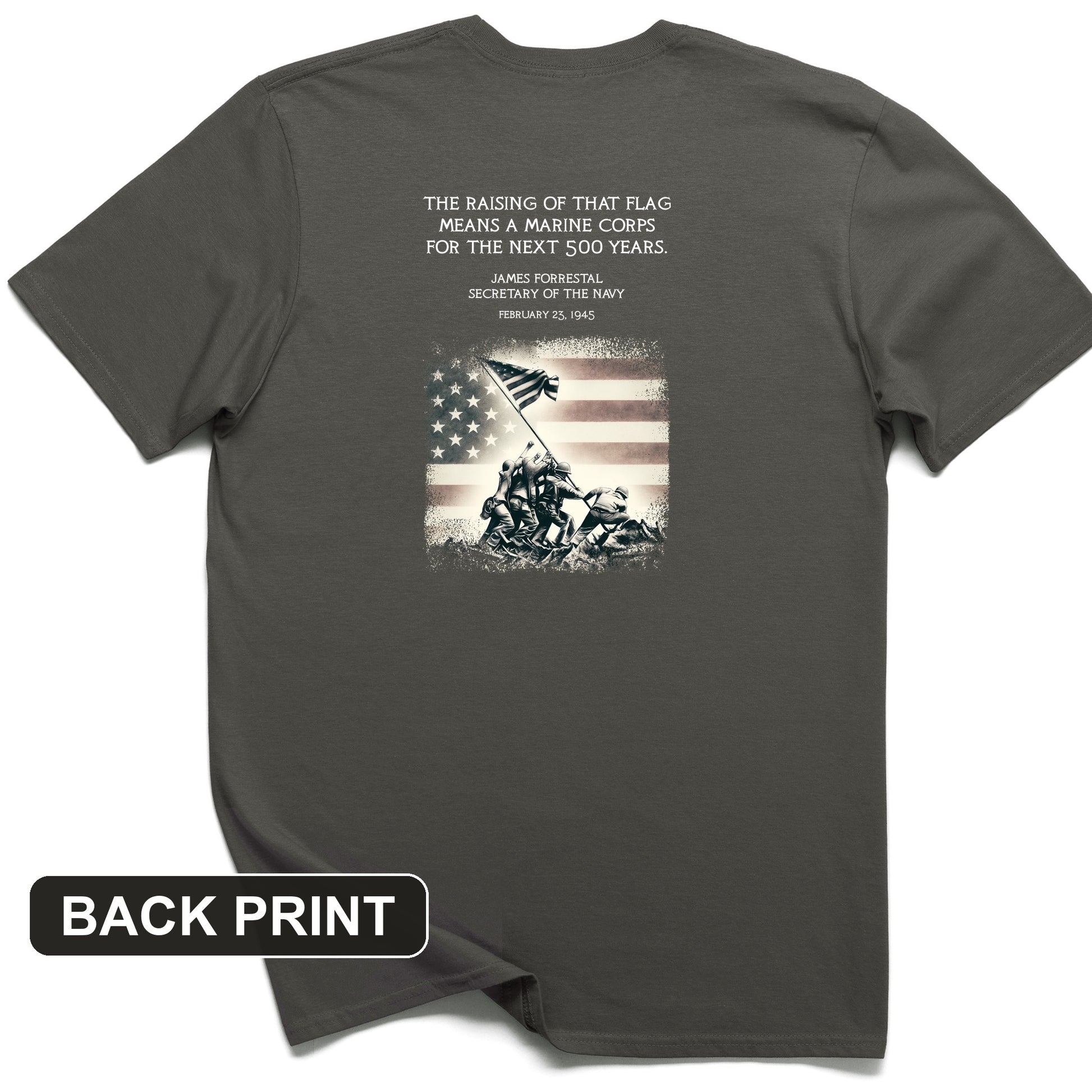 Iwo Jima Flag Back Print T-Shirt