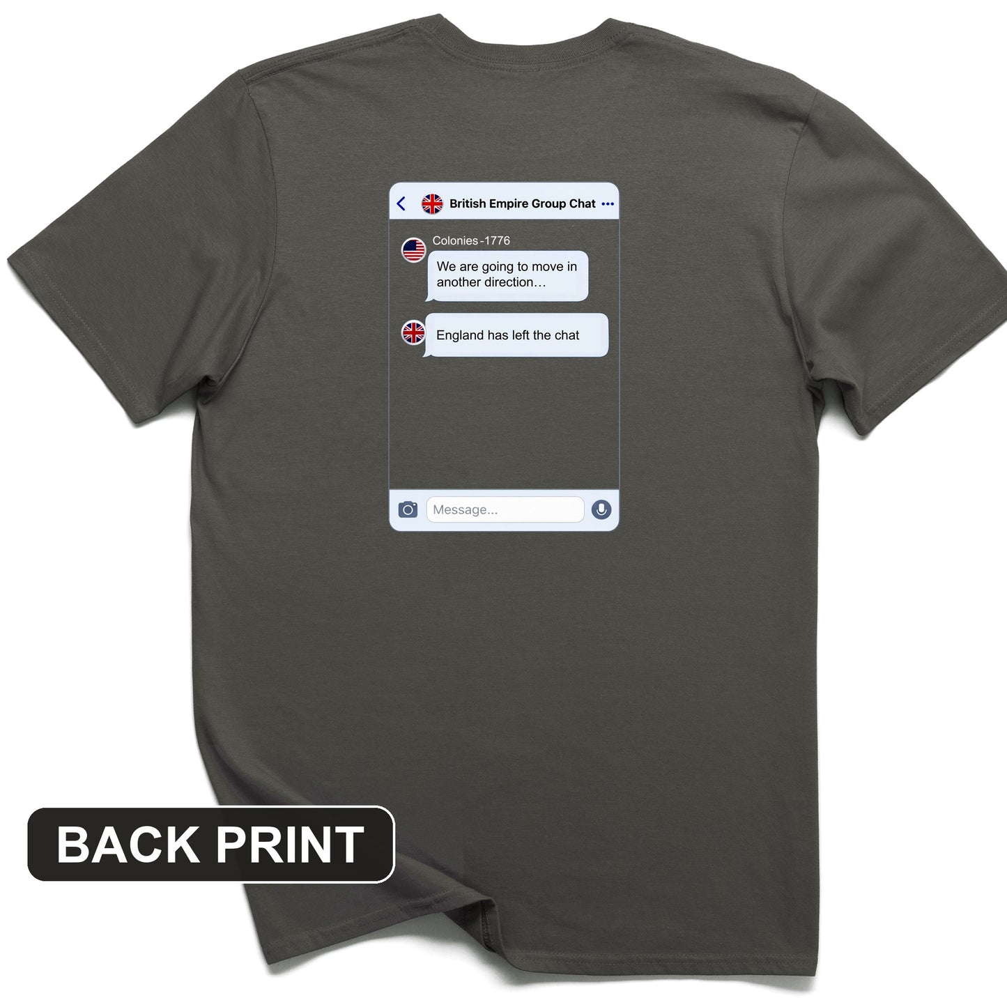 Left the Chat Back Print T-Shirt