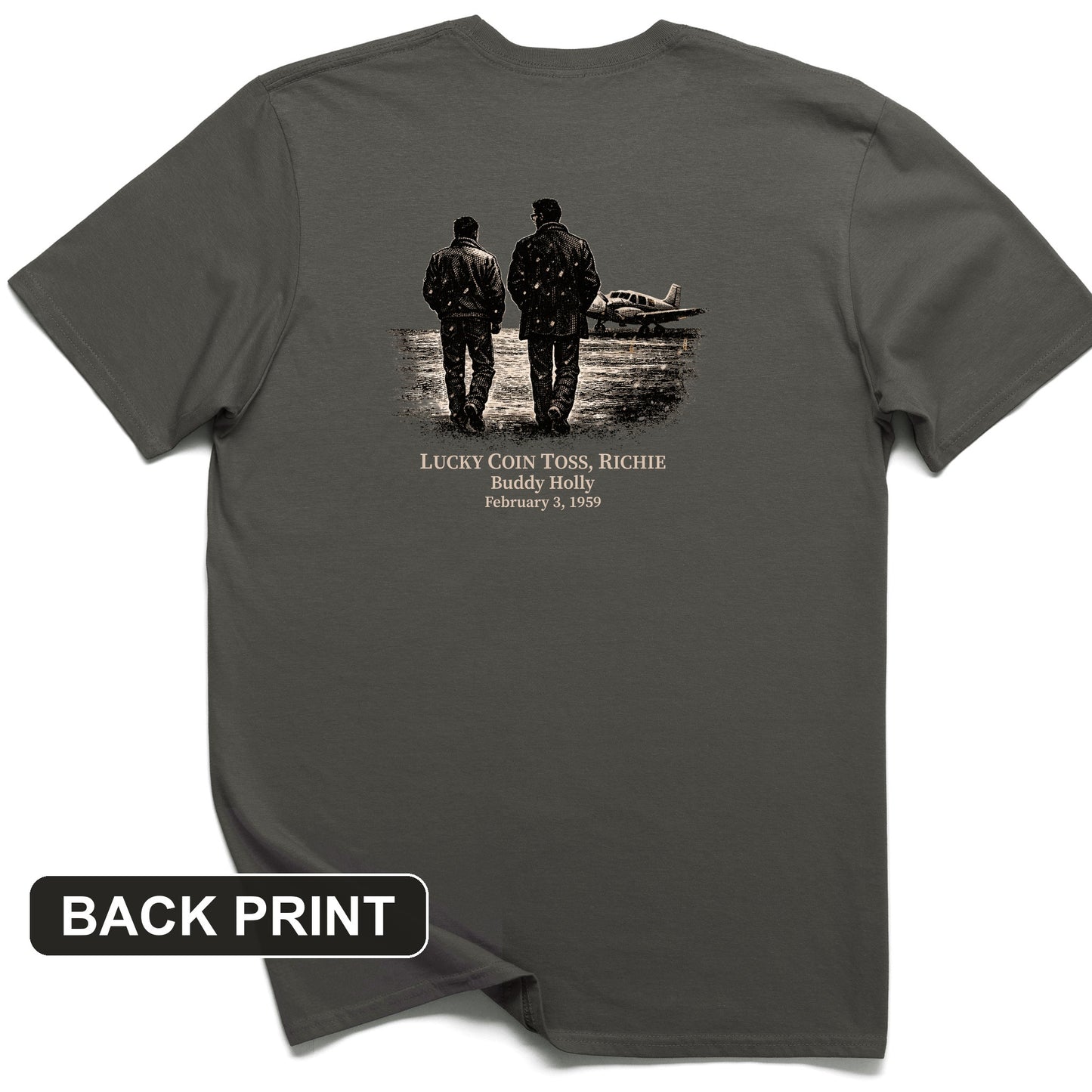 Lucky Coin Toss Back Print T-Shirt