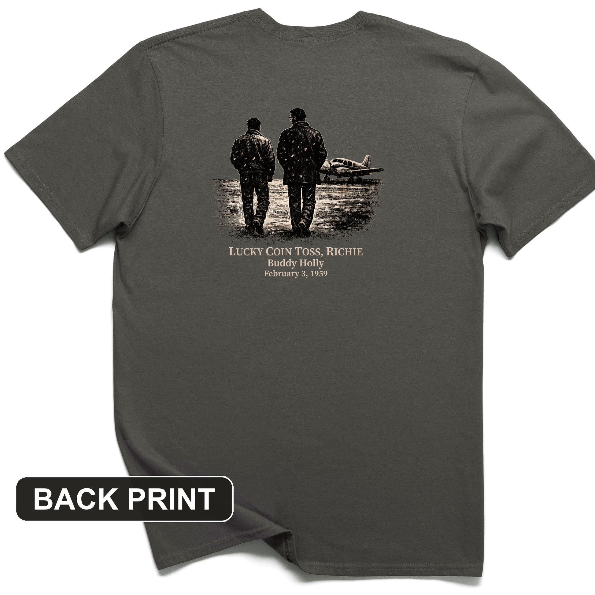 Lucky Coin Toss Back Print T-Shirt