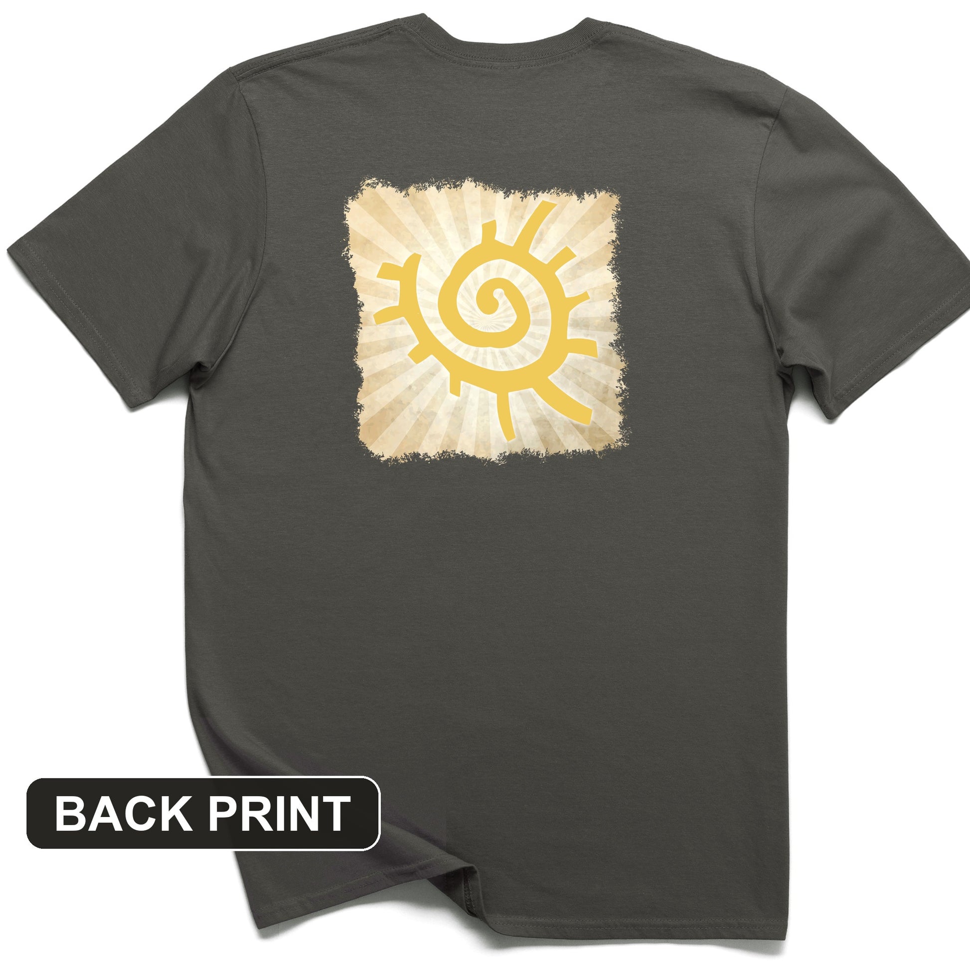 Native American Sun Symbol Back Print T-Shirt