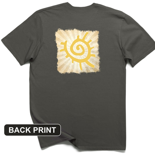 Native American Sun Symbol Back Print T-Shirt