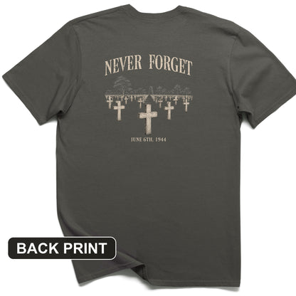 Omaha Cemetery Back Print T-Shirt