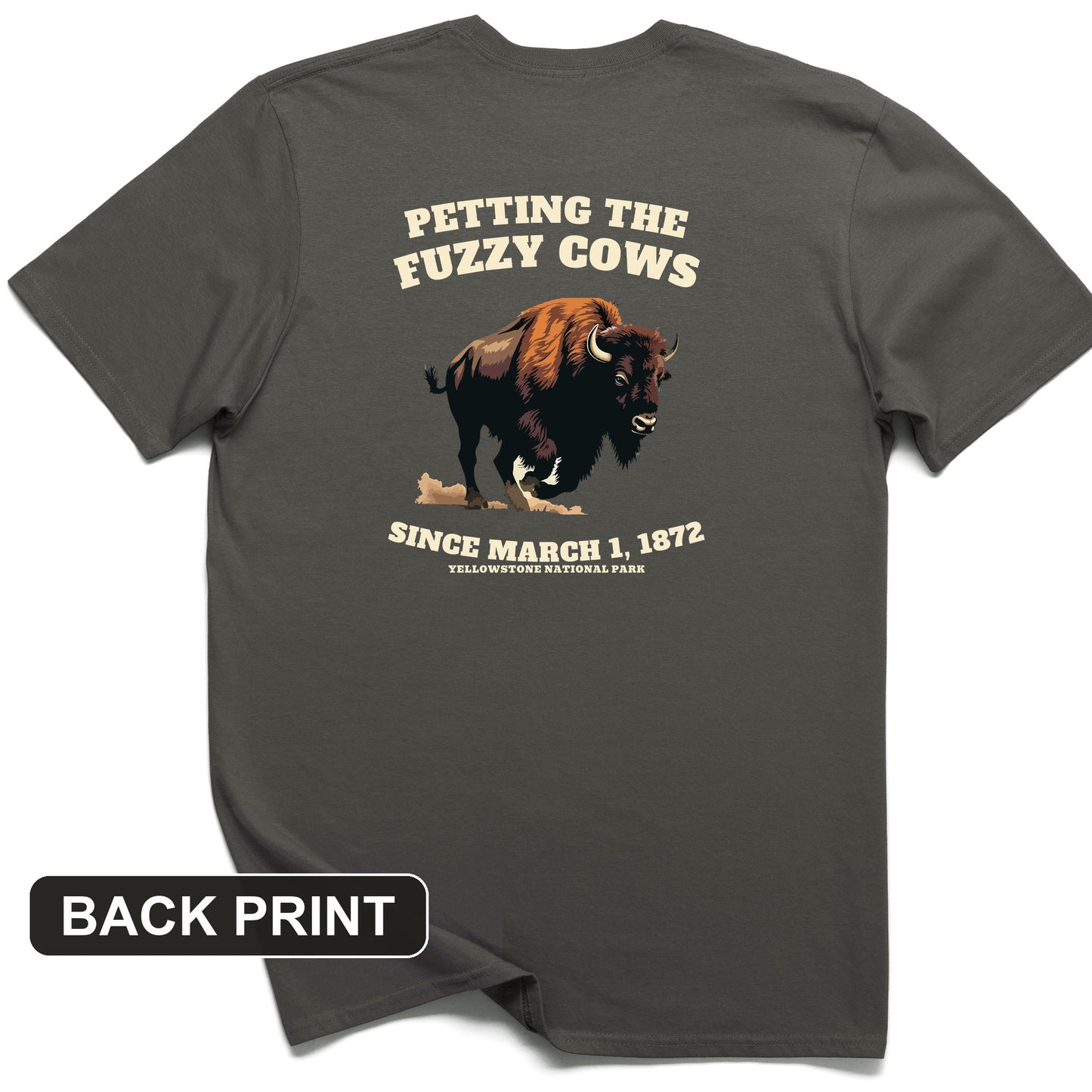 Petting The Fuzzy Cows Back Print T-Shirt