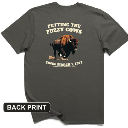 Petting The Fuzzy Cows Back Print T-Shirt