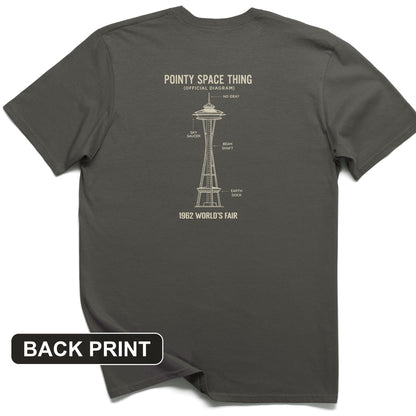 Pointy Space Thing Back Print T-Shirt