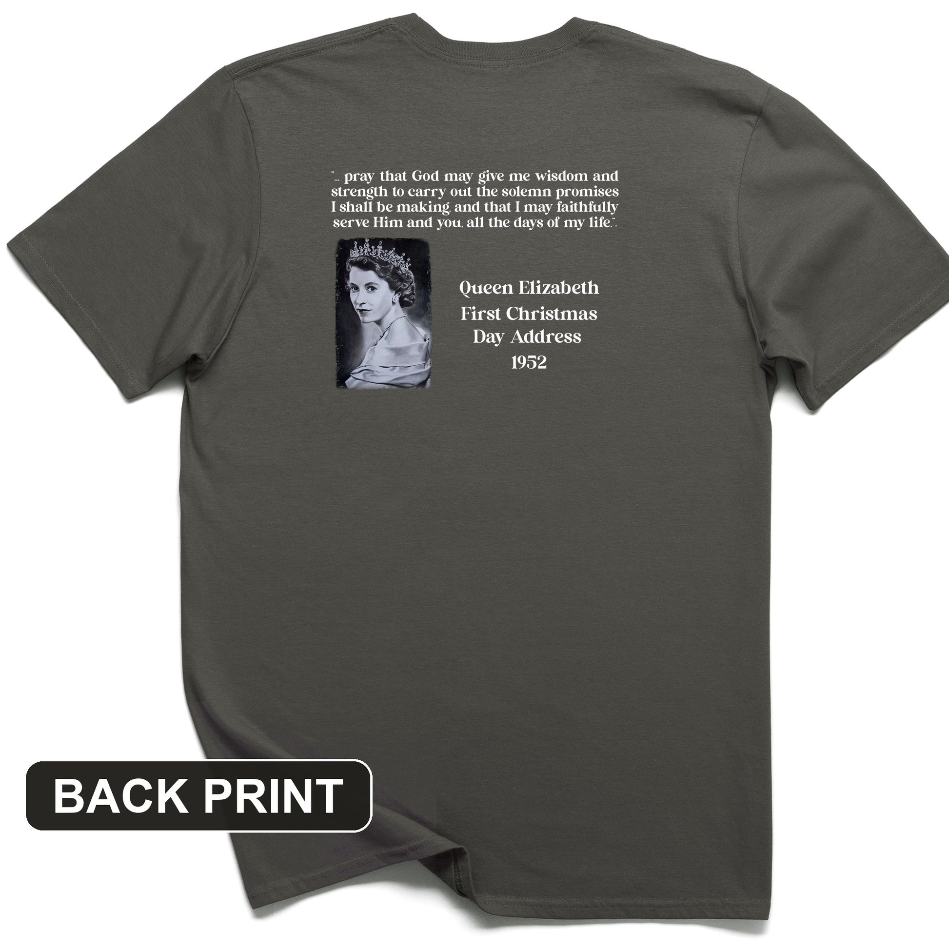 Queen Elizabeth II Xmas Address Back Print T-Shirt