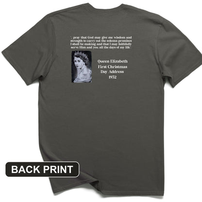 Queen Elizabeth II Xmas Address Back Print T-Shirt