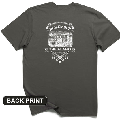 Remember The Alamo 1836 Back Print T-Shirt