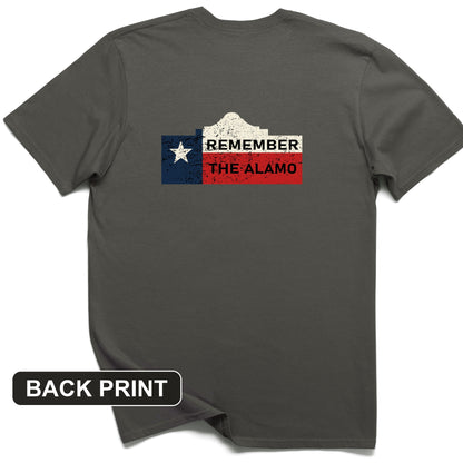 Remember The Alamo Back Print T-Shirt