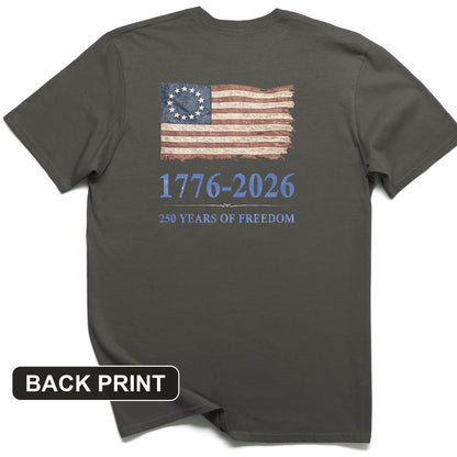 Revolutionary Flag 250 Back Print T-Shirt