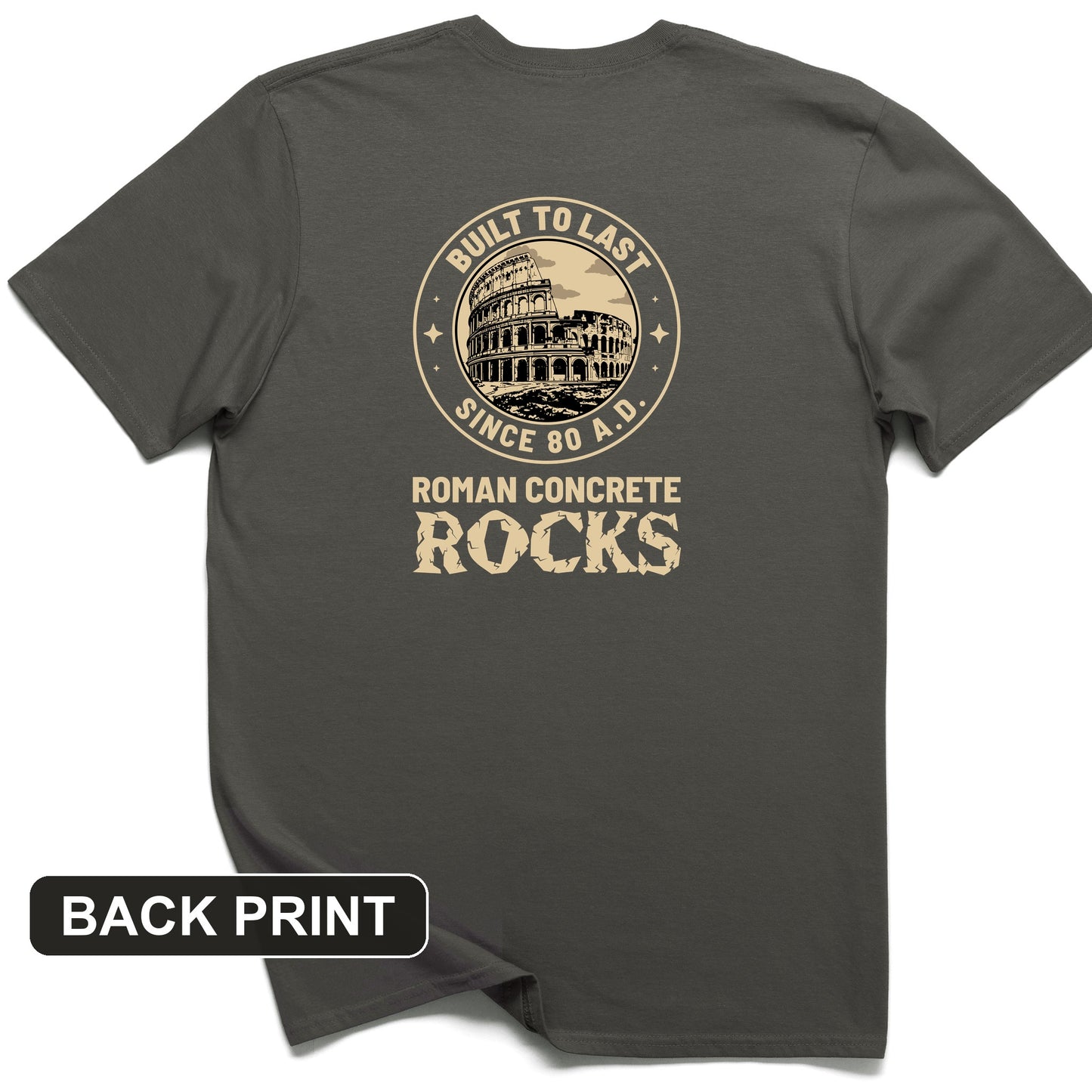 Roman Concrete Back Print T-Shirt