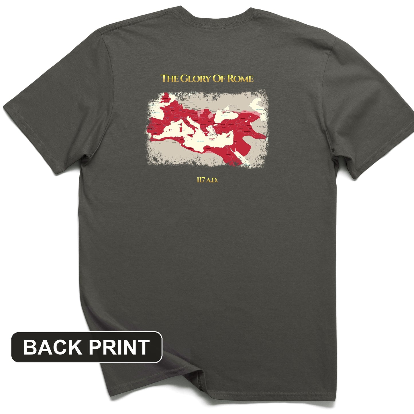 Roman Empire Map Back Print T-Shirt
