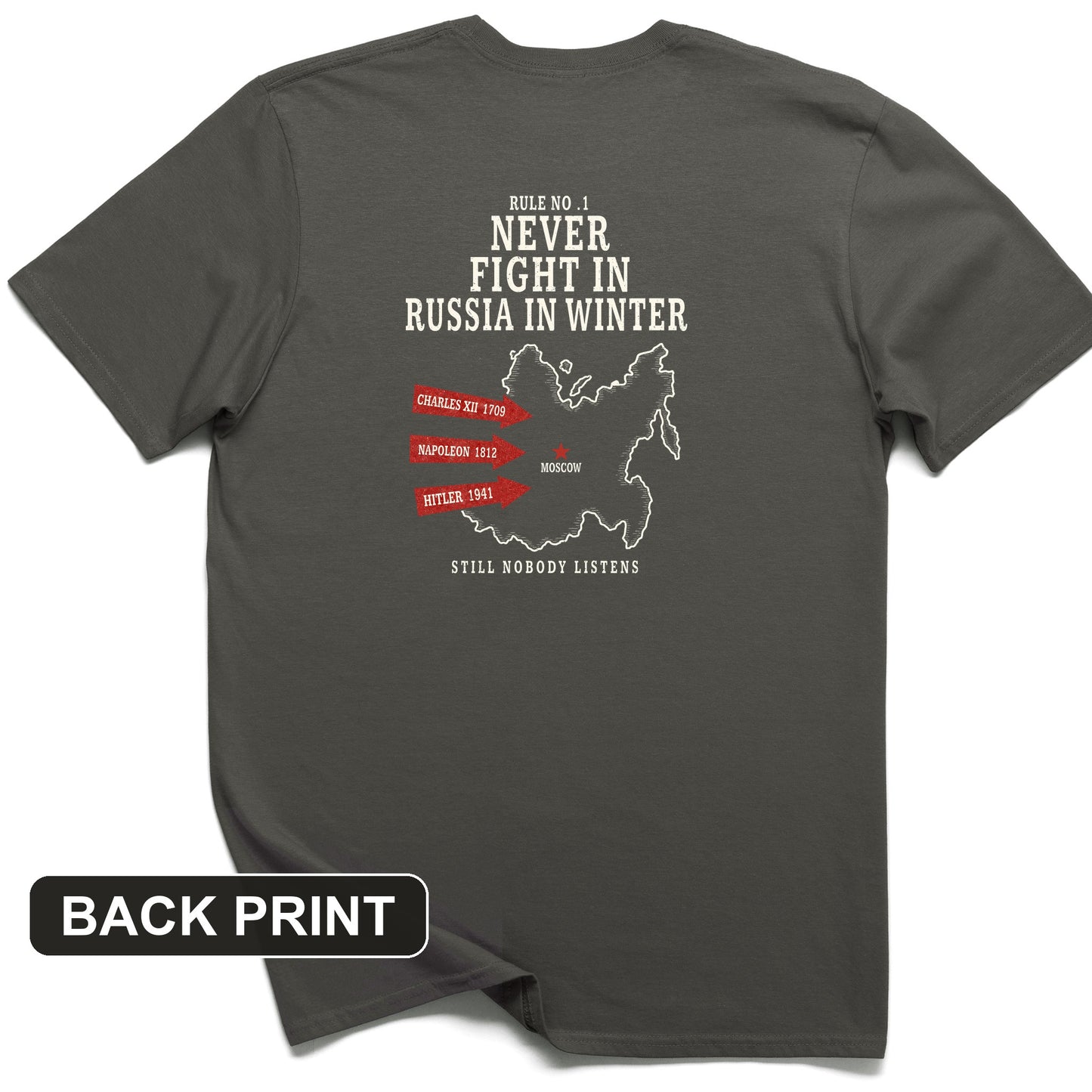 Russia In Winter Back Print T-Shirt
