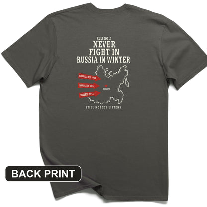 Russia In Winter Back Print T-Shirt