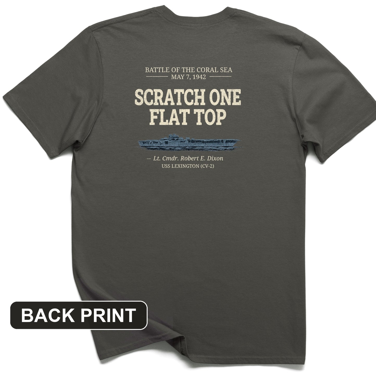 Scratch One Flat Top Back Print T-Shirt