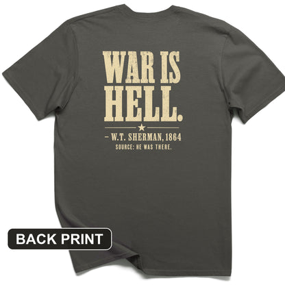 Sherman War Is Hell Back Print T-Shirt