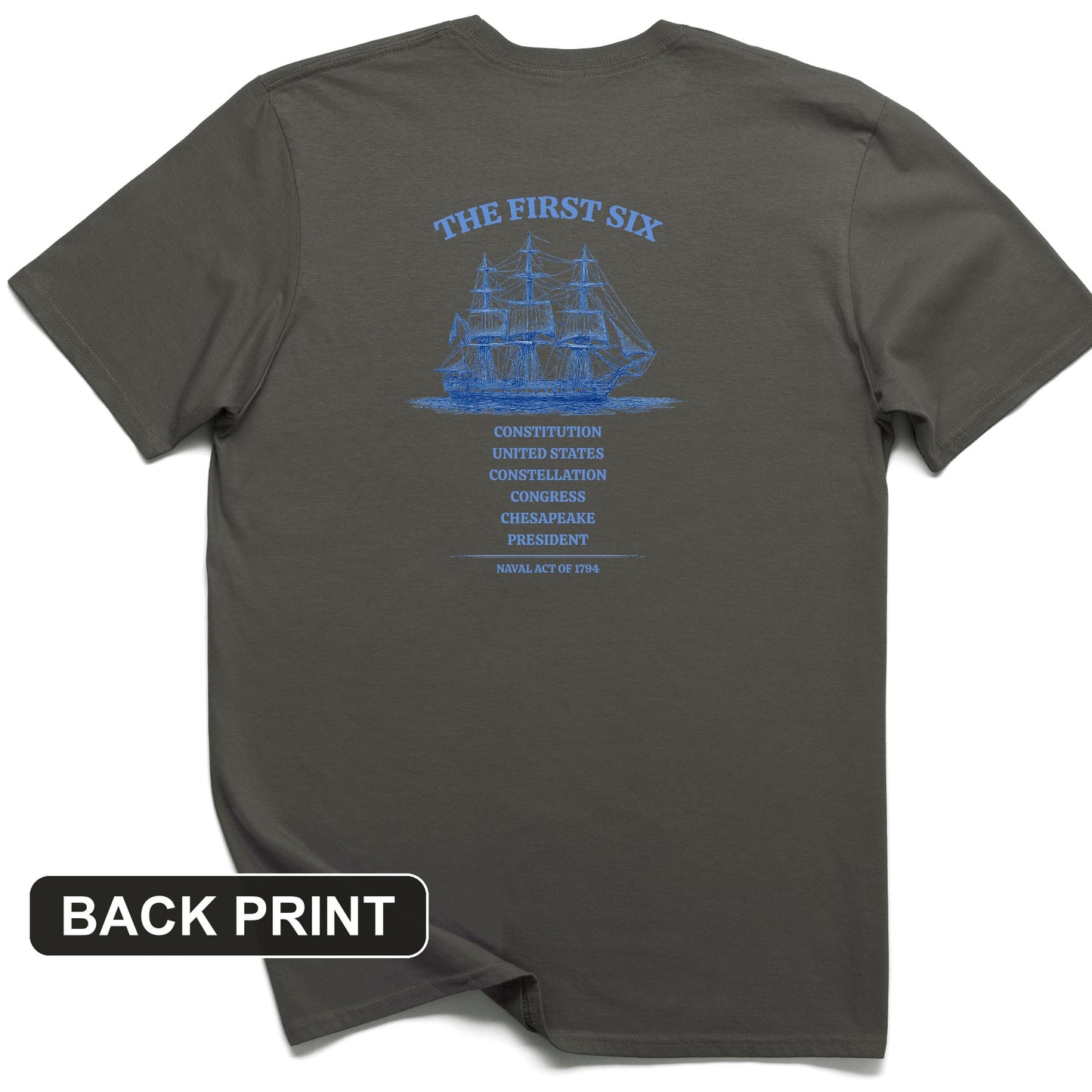 Six Frigates Back Print T-Shirt