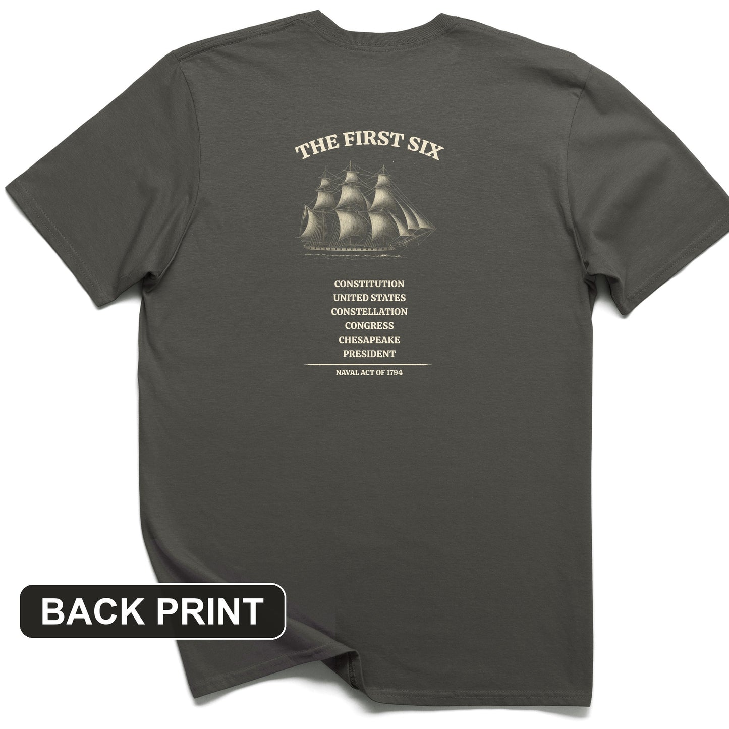 Six Frigates Back Print T-Shirt