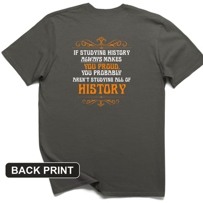 Studying History Back Print T-Shirt
