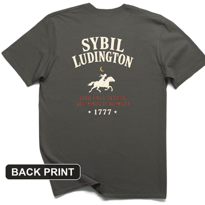 Sybil Ludington Back Print T-Shirt