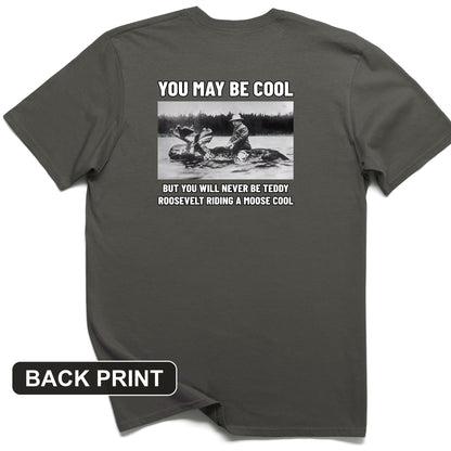 Teddy Riding Moose Back Print T-Shirt