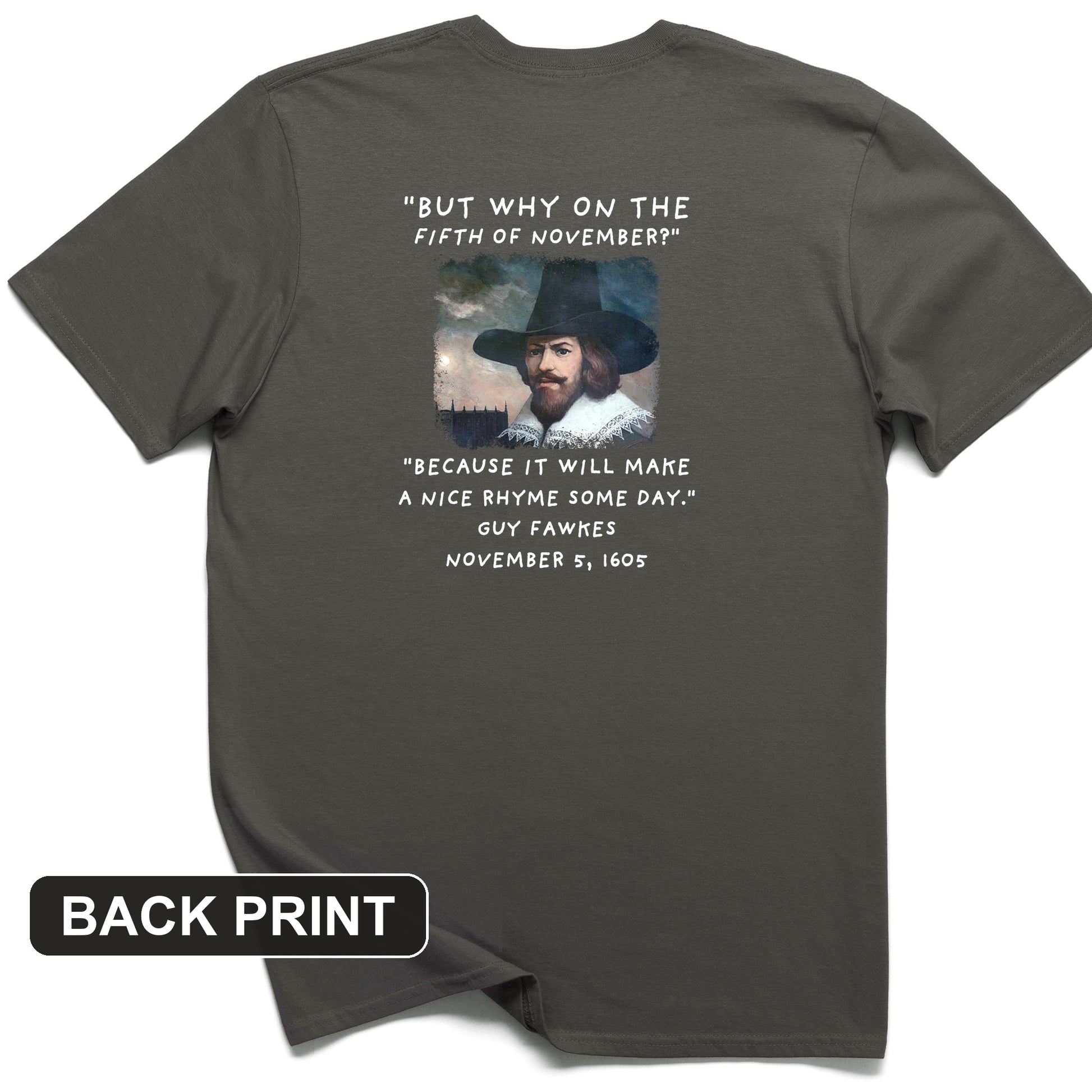 The 5th Of November Back Print T-Shirt