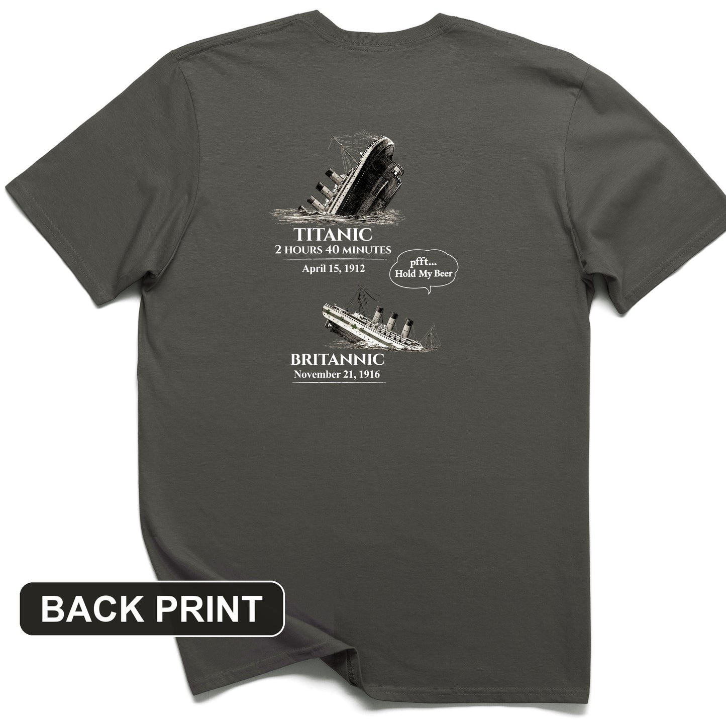 Titanic and Britannic Back Print T-Shirt