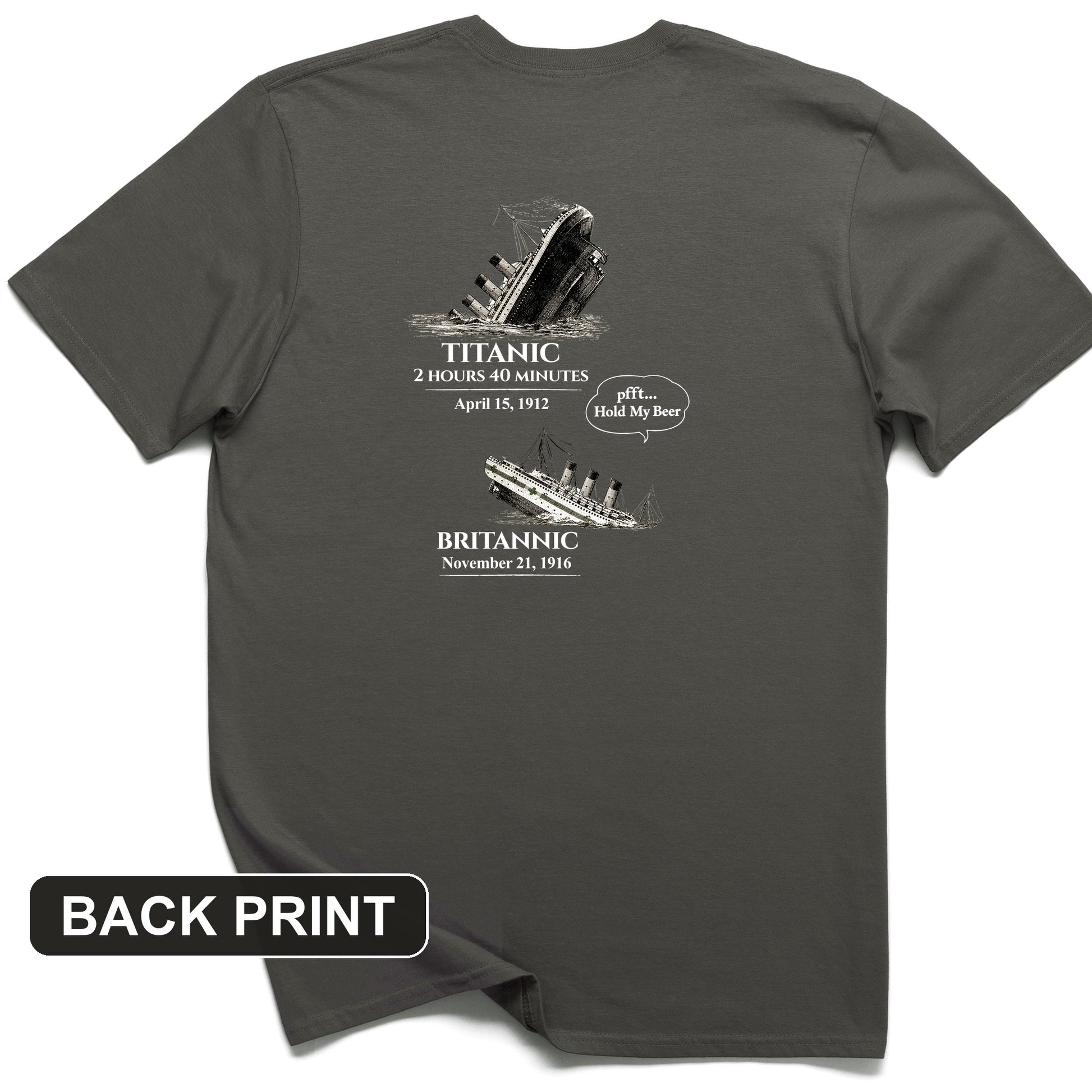 Titanic and Britannic Back Print T-Shirt
