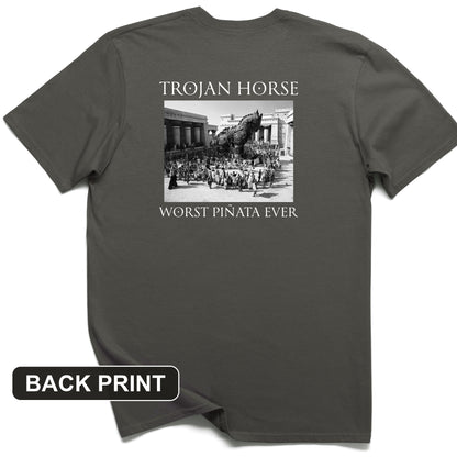 Trojan Horse Pinata Back Print T-Shirt