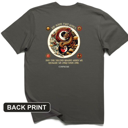 Two Lives Back Print T-Shirt