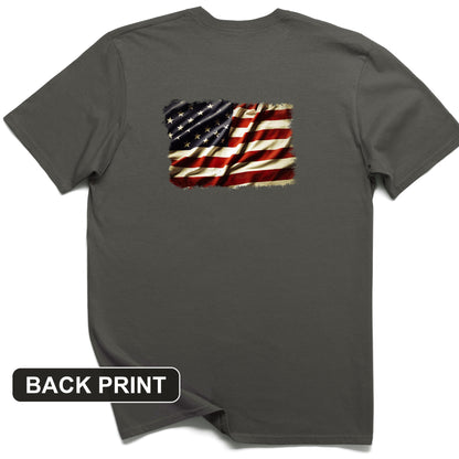 USA Flag Back Print T-Shirt