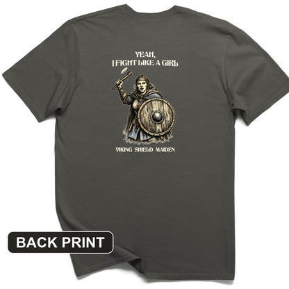 Viking Shield Maiden Back Print T-Shirt