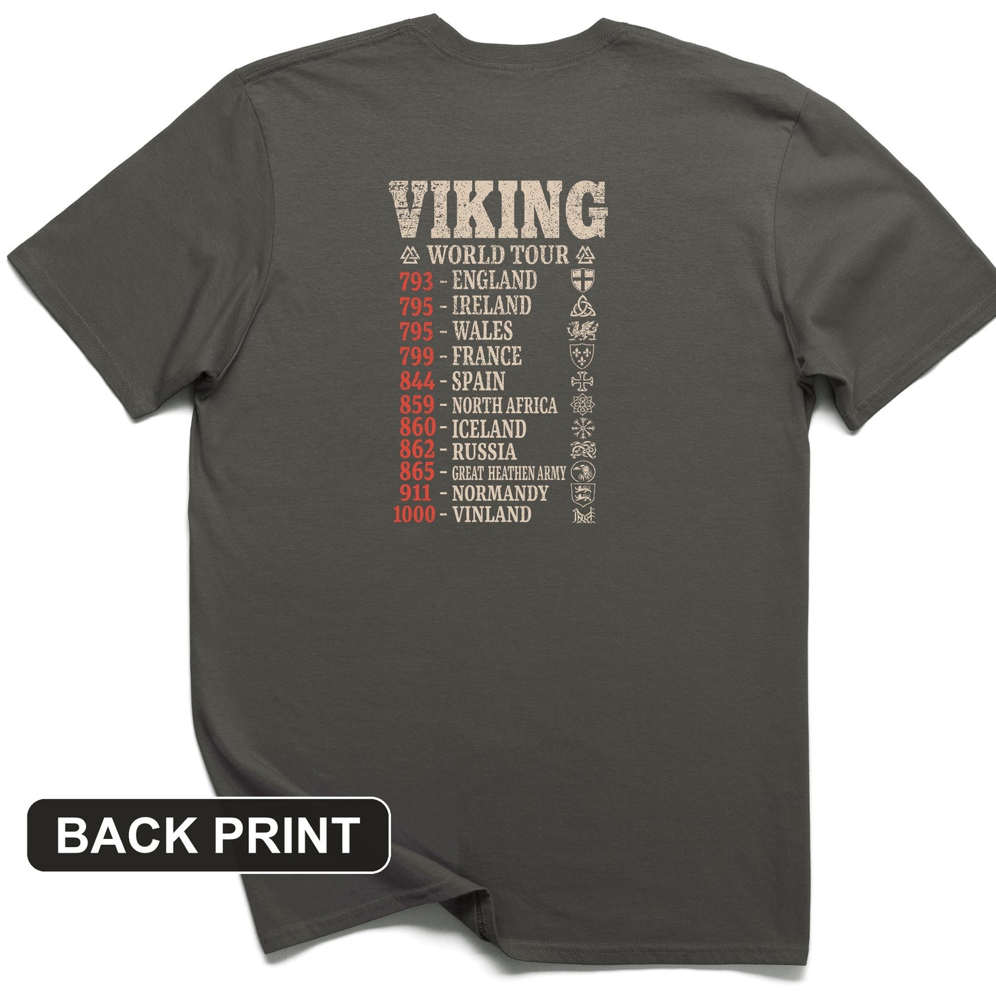 Viking World Tour Back Print T-Shirt
