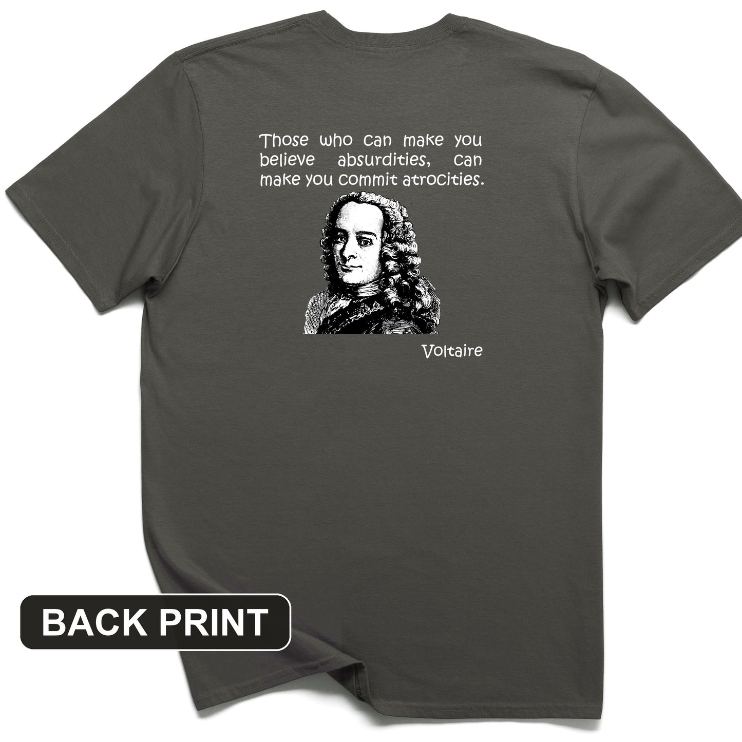 Voltaire Absurdities Back Print T-Shirt