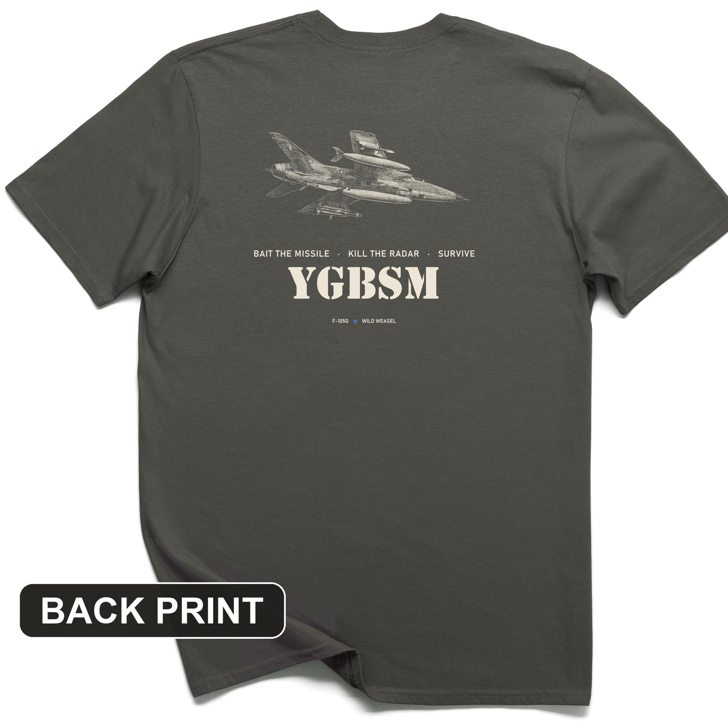 YGBSM Wild Weasel Back Print T-Shirt