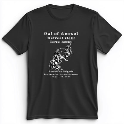 Out Of Ammo Throw Rocks Premium Tee