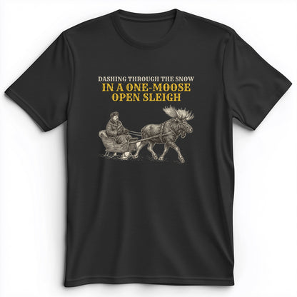 Teddy Roosevelt One Moose Open Sleigh Premium Tee