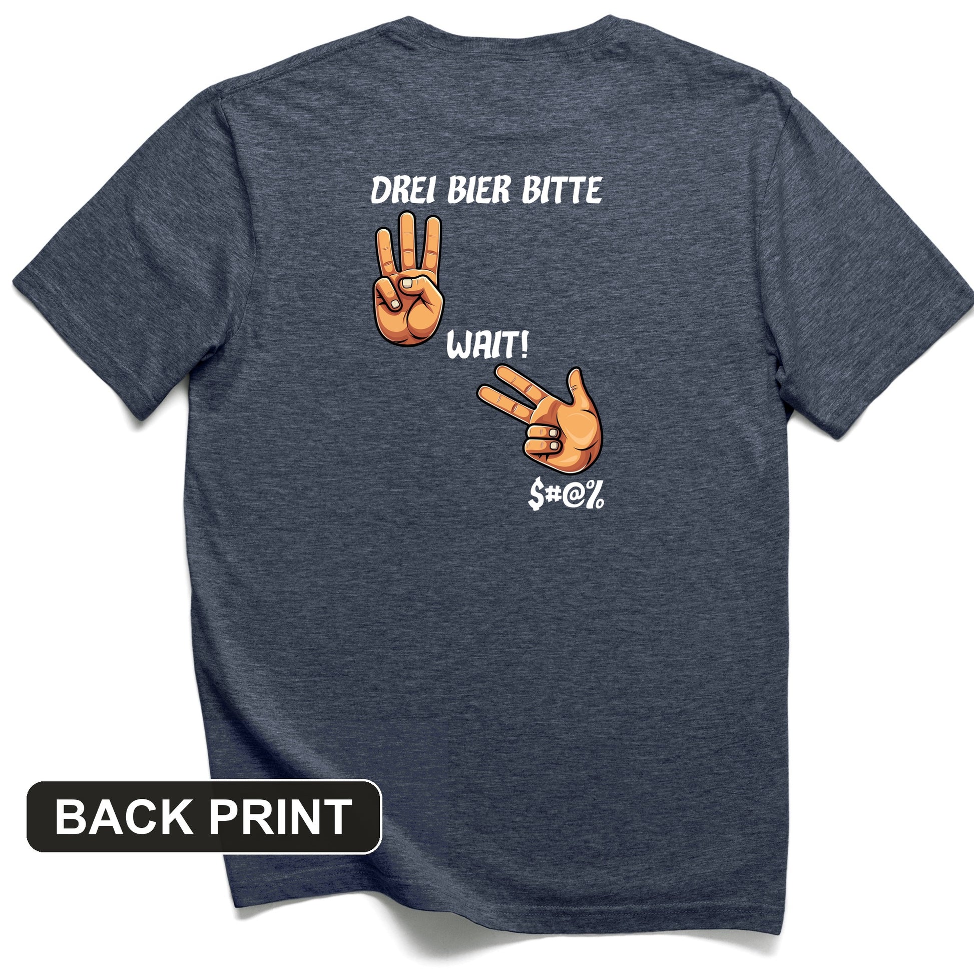 3 Beers Back Print T-Shirt