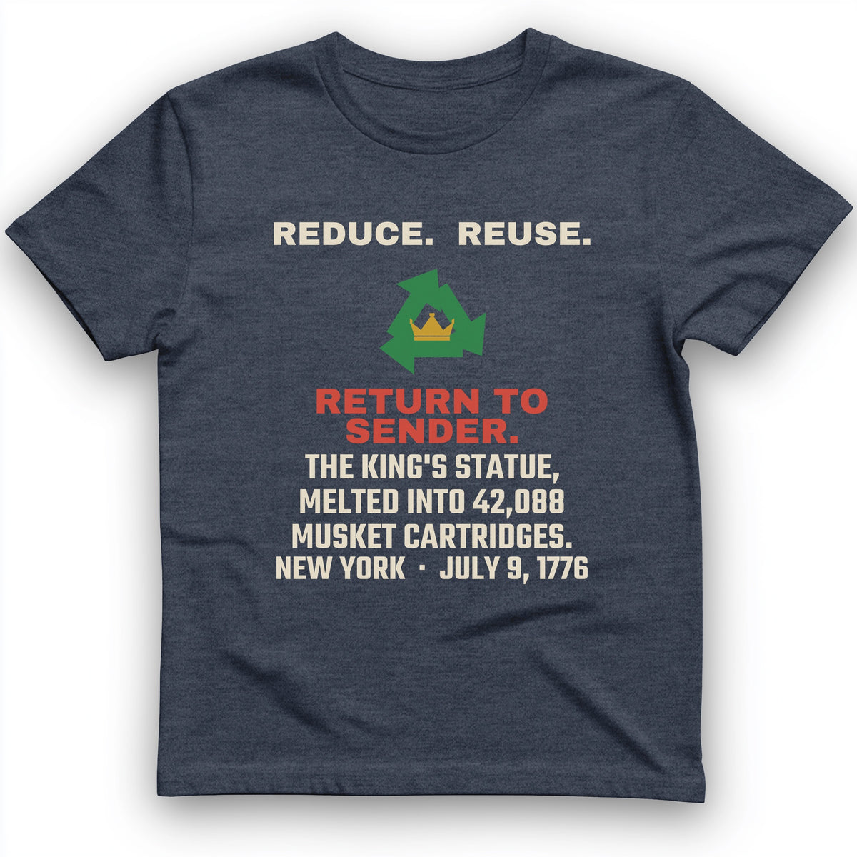Return To Sender King's Statue 1776 T-Shirt