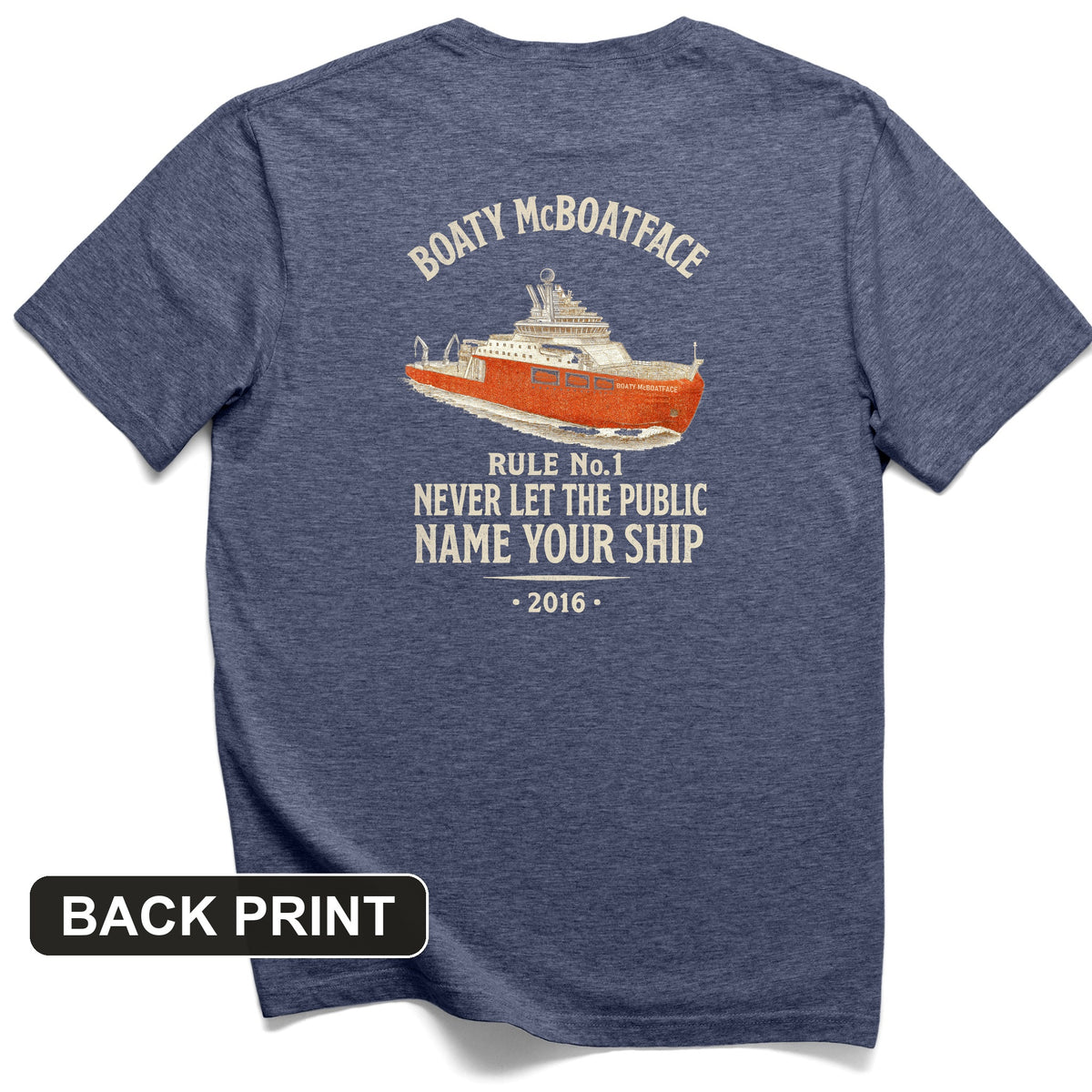Boaty McBoatface Back Print T-Shirt