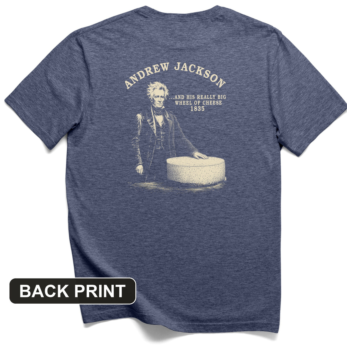 Cheese Wheel Back Print T-Shirt