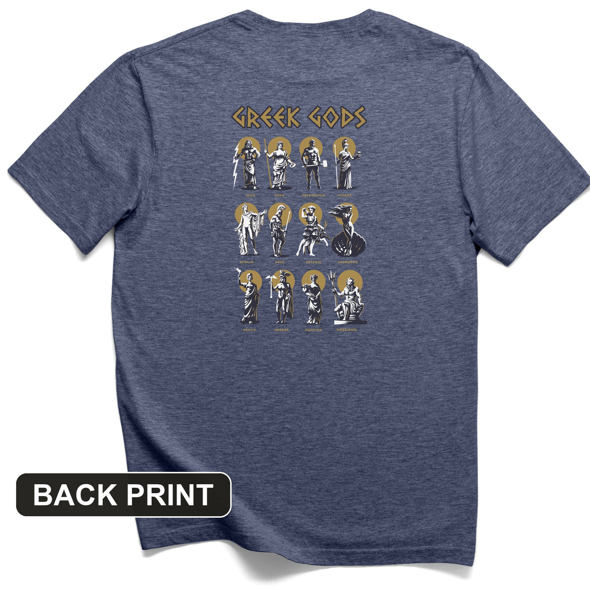 Greek Gods Back Print T-Shirt