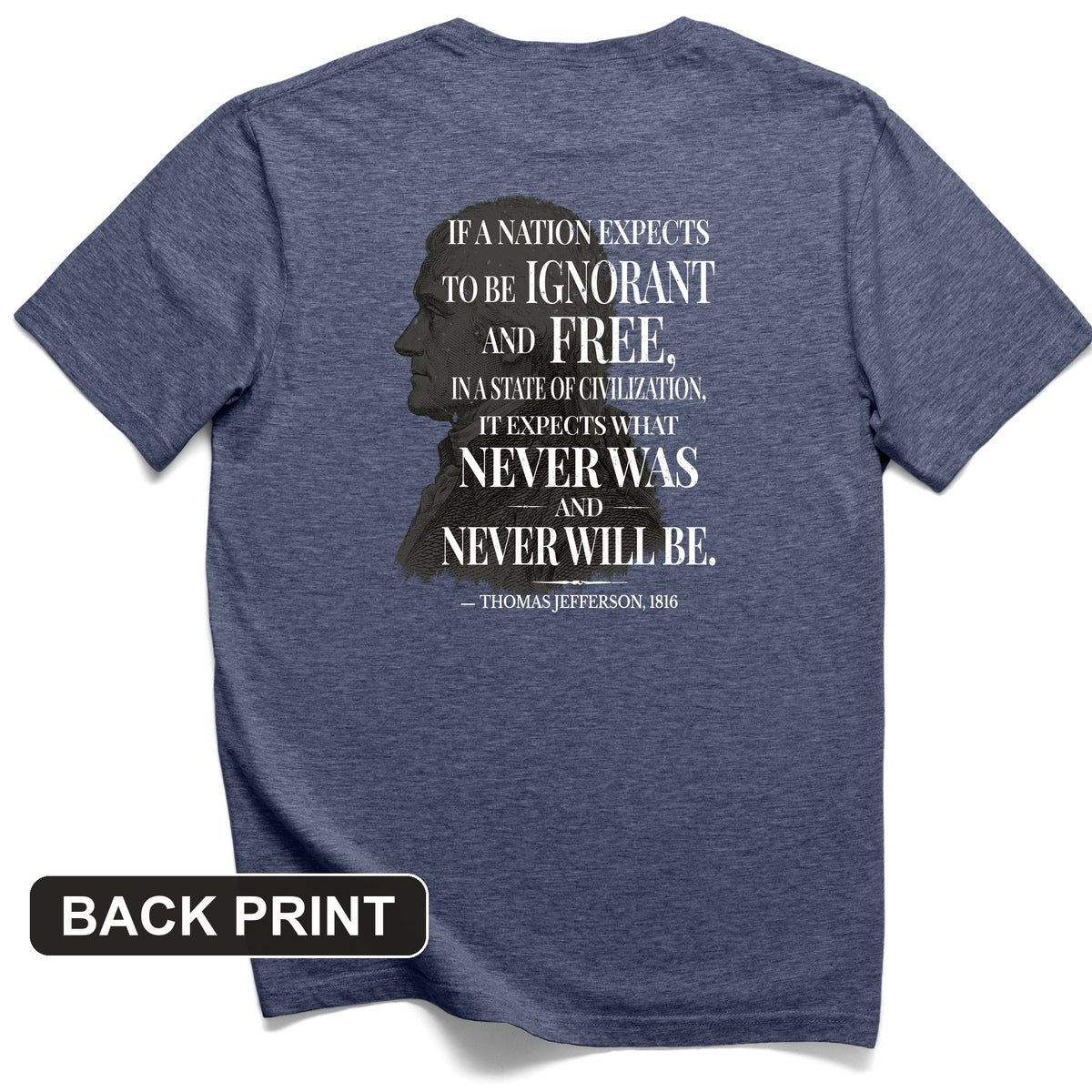 Ignorant and Free Back Print T-Shirt